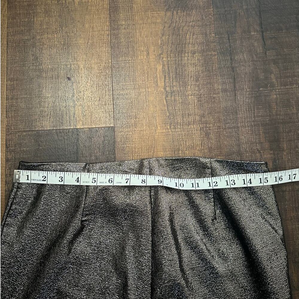 J.McLaughlin Metallic Ankle Pants Silver Shimmer Size 8 - Picture 6 of 10